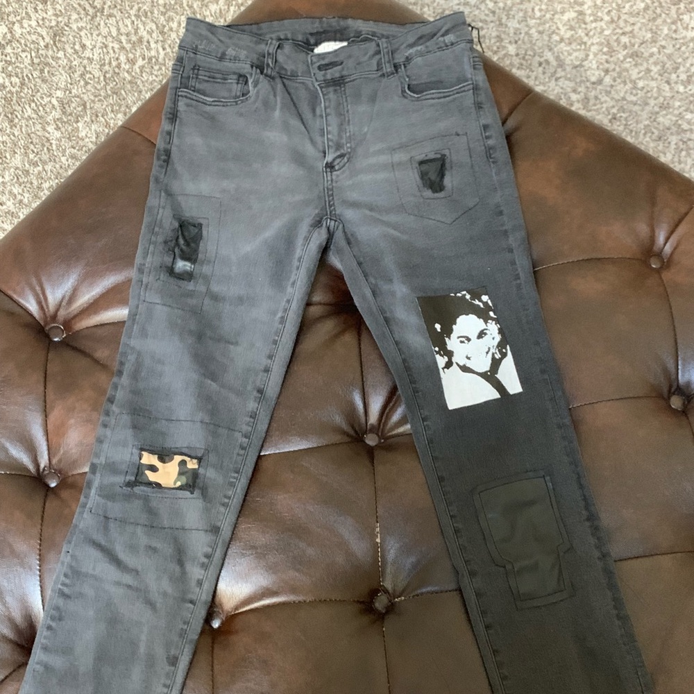 Black girl magic distressed jeans